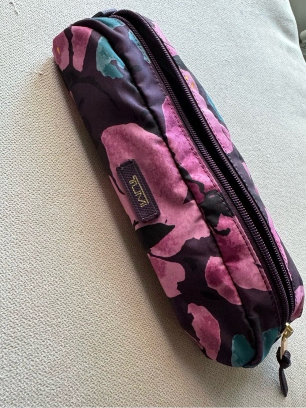 Tumi Pink & Teal Floral Zip Pouch